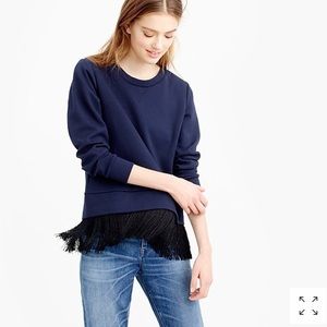 J.Crew Sweatshirt with Fringe Hem